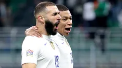 Karim Benzema y Kylian Mbappé con la selección francesa.