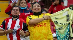 Aficionados de América y Guadalajara en armonía en el estadio Akron.