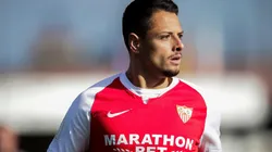 Javier Chicharito Hernández en su breve paso por sevilla.