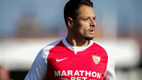 Javier Chicharito Hernández en su breve paso por sevilla.