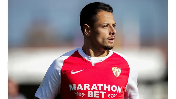 Javier Chicharito Hernández en su breve paso por sevilla.
