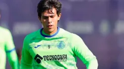 José Juan Macías en un entrenamiento del Getafe.