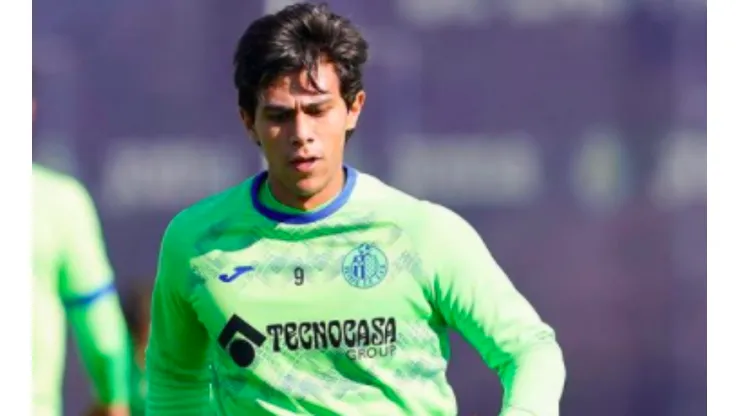 José Juan Macías en un entrenamiento del Getafe.