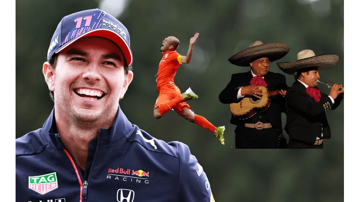 Checo Pérez es felicitado en la TV de Países Bajos.