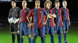 Márquez y algunos de los jugadores antes del año del sextete con el Barcelona.