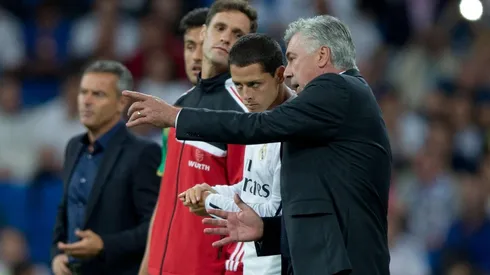 Carlo Ancelotti dirigió a Javier Hernández en la temporada 2014-15.