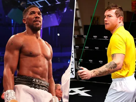 Anthony Joshua visitó el gimnasio del Canelo Team