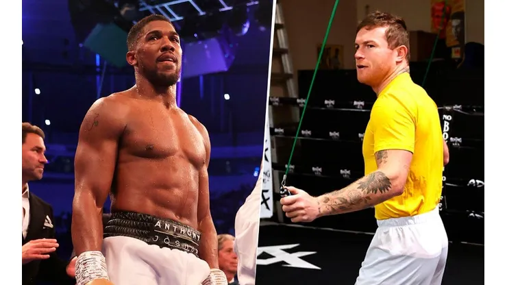 Anthony Joshua visitó el gimnasio del Canelo Team