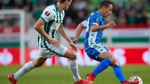 Andrés Guardado en el partido del Ferencvaros contra Betis de la Europa League 2021-22.