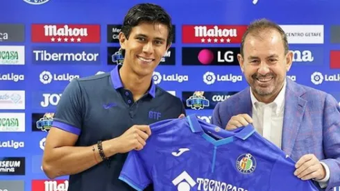 José Juan Macías, en su presentación con Getafe