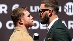 Caleb Plant y Canelo Álvarez tuvieron un fuerte cara a cara.