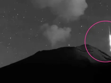 VIDEO: Captan estrella fugaz entre las fumarolas del Popocatépetl