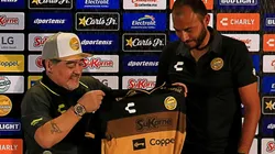 La presentación oficial de Diego Maradona como director técnico de Dorados.