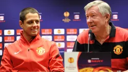 Chicharito Hernández y su ex DT, Sir Alex Ferguson.