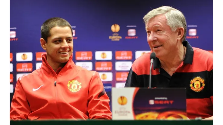 Chicharito Hernández y su ex DT, Sir Alex Ferguson.