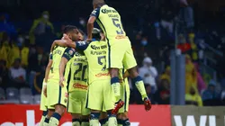Festejo del América tras el 1-0 que anotó Richard Sánchez ante el Philadelphia Union.