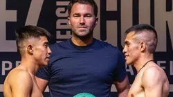 Martínez y Córdova listos para la guerra. (Foto: TW - @EddieHearn)