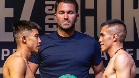 Martínez y Córdova listos para la guerra. (Foto: TW - @EddieHearn)