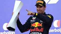 "Checo" Pérez celebrando su triunfo en Bakú (Foto: Getty Images).