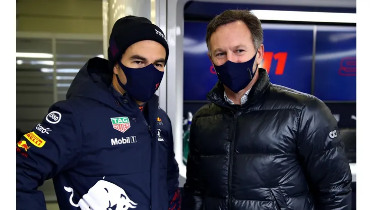 Checo Pérez y Christian Horner, de Red Bull Racing. (Getty Images)