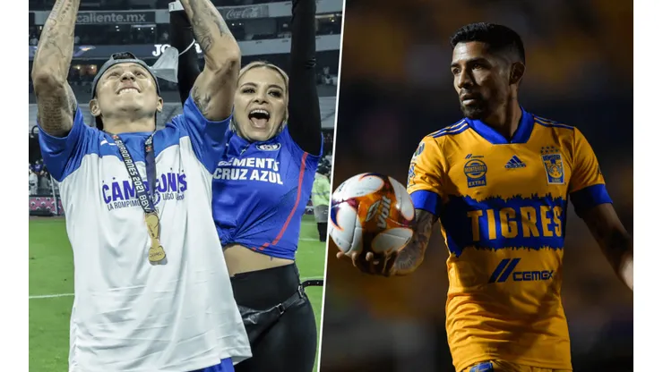 Cata Domínguez levantó la copa y Javier Aquino fue trolleado (@CruzAzul / Getty Images)