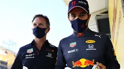 Checo Pérez y Christian Horner, de Red Bull Racing. Foto: Getty Images