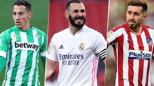 Andrés Guardado, Karim Benzema y Héctor Herrera, fecha 38 de LaLiga (Fotos: Getty Images)