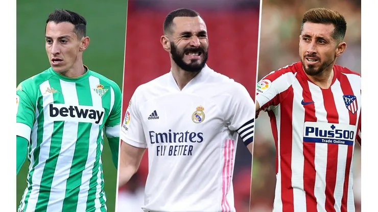 Andrés Guardado, Karim Benzema y Héctor Herrera, fecha 38 de LaLiga (Fotos: Getty Images)