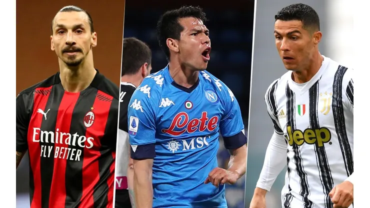 Zlatan Ibrahimovic, Hirving Lozano y Cristiano Ronaldo, fecha 38 de la Serie A (Fotos: Getty Images)