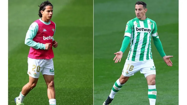 Diego Lainez y Andrés Guardado con Betis.