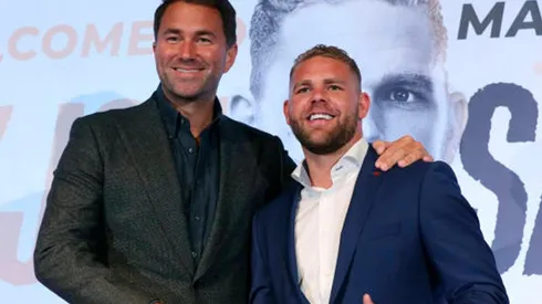 A cinco días de la pelea con Canelo Álvarez, Eddie Hearn y Saunders continúan enfrentados