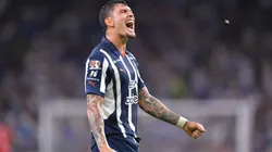 Brandon Vázquez celebra un gol de Rayados.