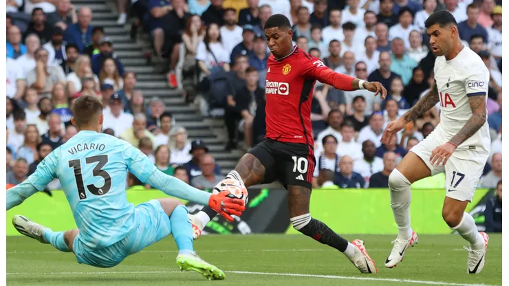 Marcus Rashford anotó dos goles en los últimos tres partidos frente al Tottenham.