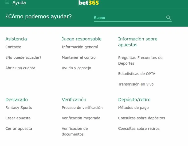 Preguntas frecuente de bet365 en vivo.
