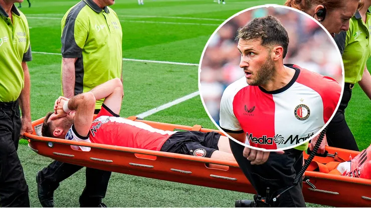 Lo retiraron en camilla: Santiago Giménez salió lesionado en Feyenoord y preocupa en México
