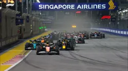 La largada del Gran Premio de Singapur 2024
