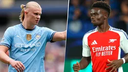 Erling Haaland y Bukayo Saka, figuiras del Manchester City y Arsenal, respectivamente.