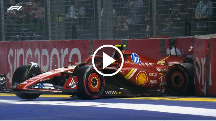 Carlos Sainz se estrelló en la Q3 de Singapur