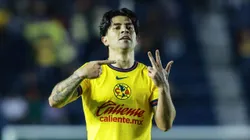 Dávila celebra su primer tanto con las Águilas.