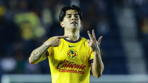 Dávila celebra su primer tanto con las Águilas.