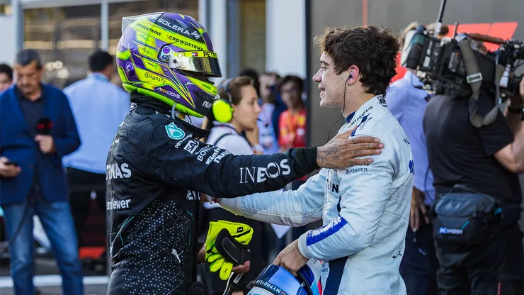 Lewis Hamilton saludó a Franco Colapinto tras el GP de Azerbaiyán
