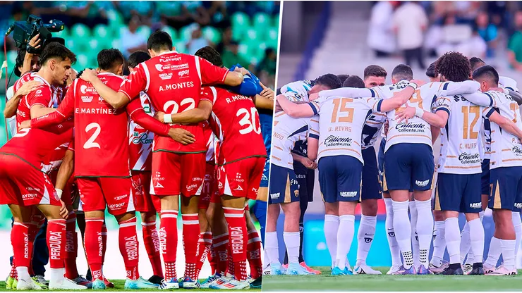 Las alineaciones de Necaxa y de Pumas UNAM