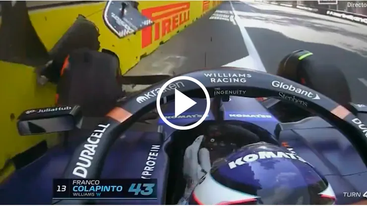 Franco Colapinto se accidentó en Bakú