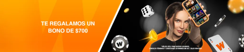 Bono sin depósito de 700 pesos mexicanos en Winner MX