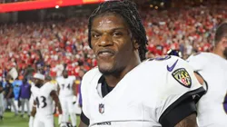 El mariscal de campo de los Baltimore Ravens, Lamar Jackson, en el choque entre Baltimore Ravens y Kansas City Chiefs.