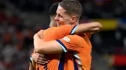 Los jugadores de Países Bajos, a puro festejo.