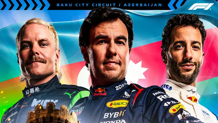 Checo Pérez protagonizó el póster del GP de Azerbaiyán 2024
