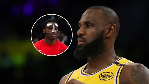 Christian Koloko y LeBron James.