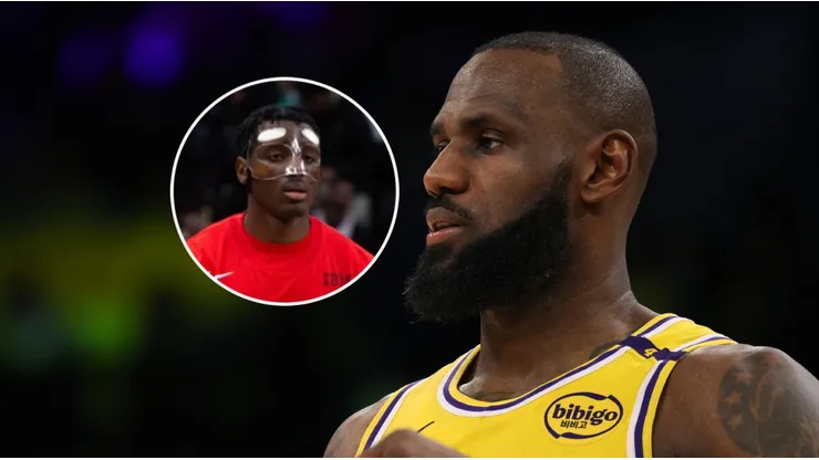Christian Koloko y LeBron James.