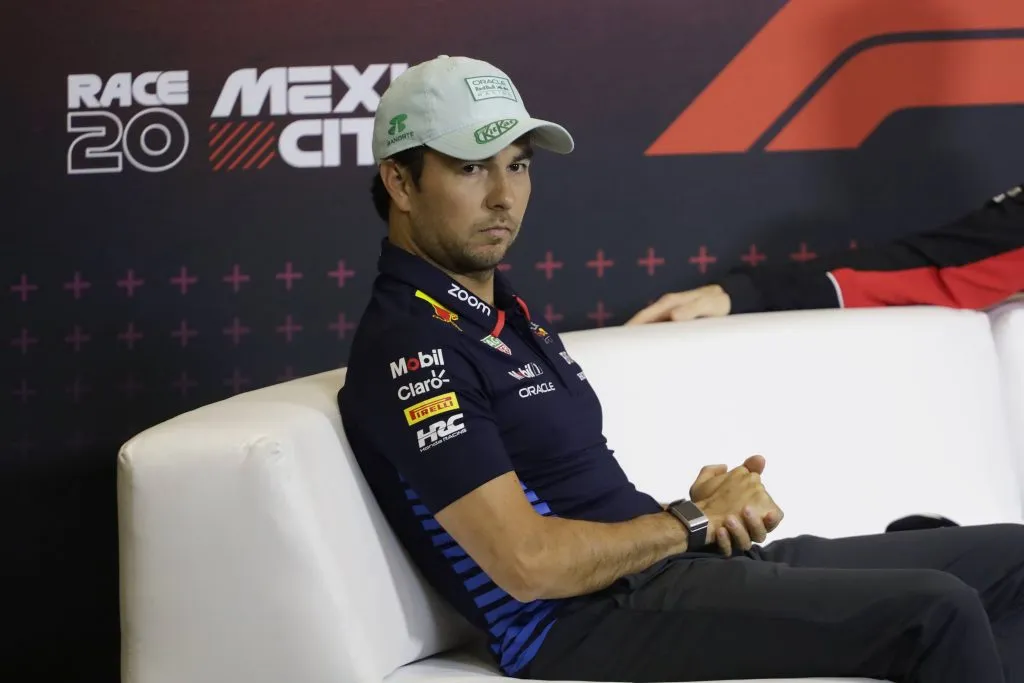 Checo Pérez, en la conferencia de prensa del GP de México (IMAGO)